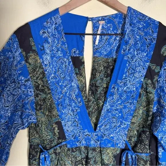 FREE PEOPLE ANTHRO Blooming Fields boho meets western style paisley jumpsuit XS - Picture 6 of 7